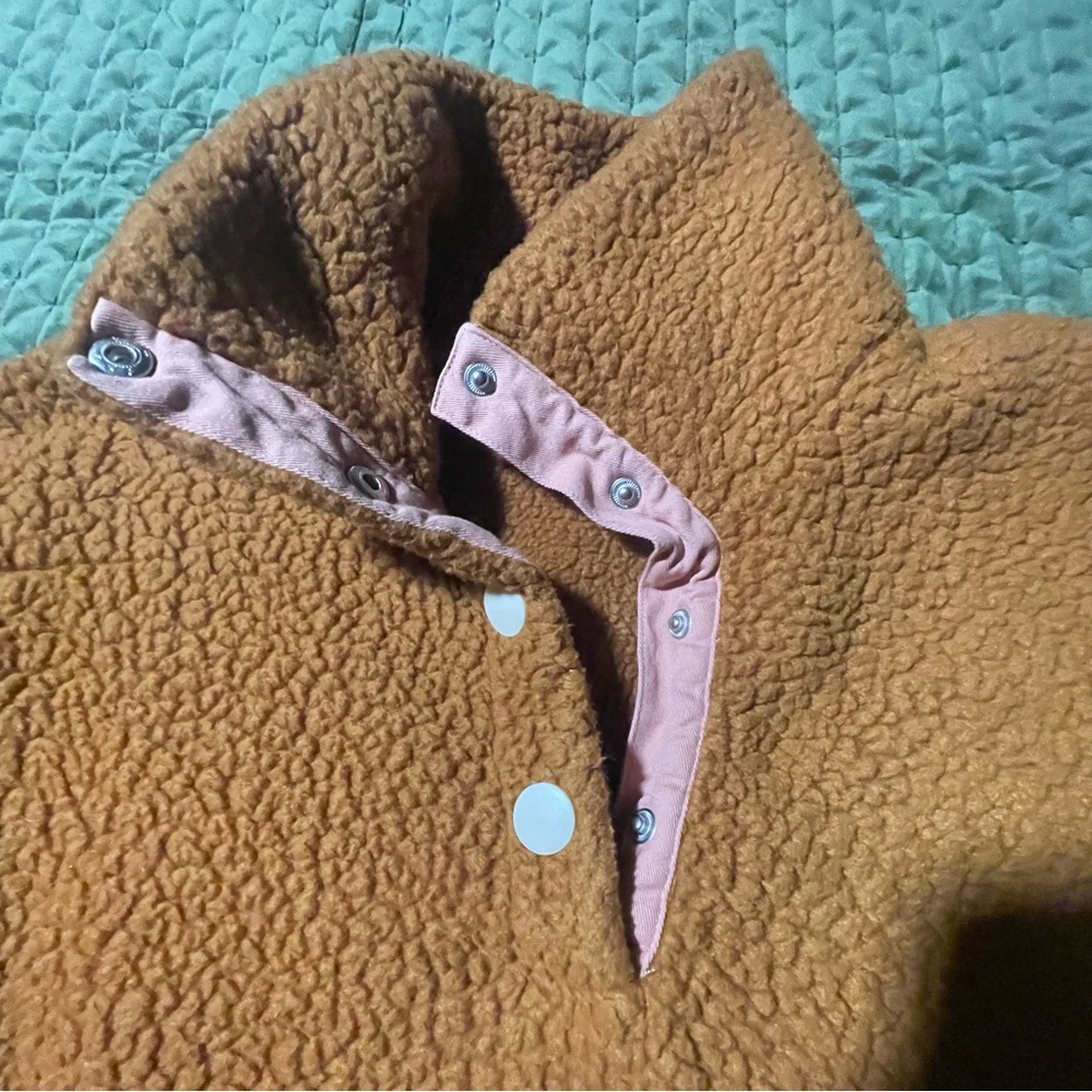 J. Crew vintage fleece tan pink pullover size small - Picture 4 of 8